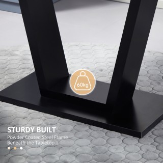 Τραπέζι φαγητού HOMCOM για 4-6 άτομα με μάρμαρο εφέ και βάση από ατ...