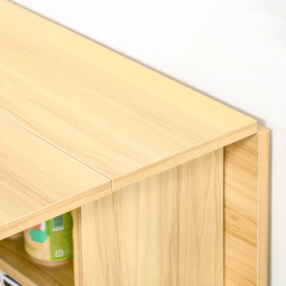 Ξύλινο Πτυσσόμενο Τροχήλατο Τραπέζι Κουζίνας 140 x 80 x 74 cm HOMCO...