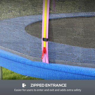 SPORTNOW Δίχτυ προστασίας τραμπολίνο με 6 στύλους με είσοδο με φερμ...
