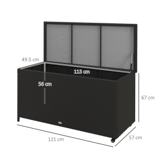 Outsunny PE Rattan Garden Storage Box με ρόδες και πλαϊνή λαβή, 121... Outsunny PE Rattan Garden Storage Box με ρόδες και πλαϊνή λαβή, 121...