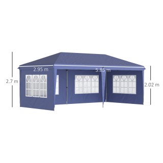 Outsunny Garden Gazebo 6x3 m ρυθμιζόμενο ύψος με αφαιρούμενους τοίχ...