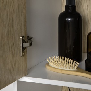 kleankin Στήλη μπάνιου με 2 ανοιχτά ράφια και 2 ντουλάπια μοριοσανί... kleankin Στήλη μπάνιου με 2 ανοιχτά ράφια και 2 ντουλάπια μοριοσανί...