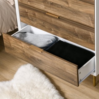 HOMCOM Συρταριέρα με 4 συρτάρια με χερούλια και χρυσά πόδια σε λευκ... HOMCOM Συρταριέρα με 4 συρτάρια με χερούλια και χρυσά πόδια σε λευκ...