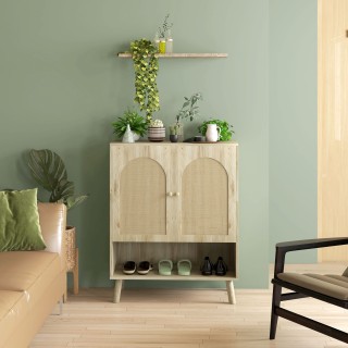 Ντουλάπι πολλαπλών χρήσεων HOMCOM σε στυλ Boho με πόρτες από ρατάν ... Ντουλάπι πολλαπλών χρήσεων HOMCOM σε στυλ Boho με πόρτες από ρατάν ...