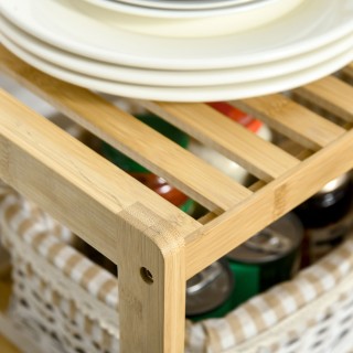 HOMCOM 3-επίπεδο ντουλάπι πολλαπλών χρήσεων Μπαμπού εξοικονόμησης χ...