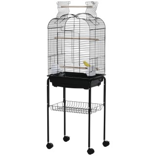 PawHut Bird Cage με 3 κούρνιες, 2 μπολ και 2 πλαϊνές πόρτες, σε ατσ...