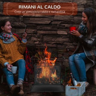 Outsunny Φορητό Ξύλο Φωτιά Κήπου με Πόκερ 45x45x43cm Μαύρο 842-214 Outsunny Φορητό Ξύλο Φωτιά Κήπου με Πόκερ 45x45x43cm Μαύρο 842-214