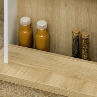 HOMCOM Kitchen Island για 4-6 άτομα με ντουλάπια και ανοιχτά ράφια,...