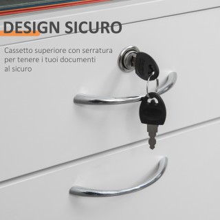 HOMCOM Ξύλινη Συρταριέρα γραφείου με 2 κλειδιά, συρτάρι, ντουλάπι κ...