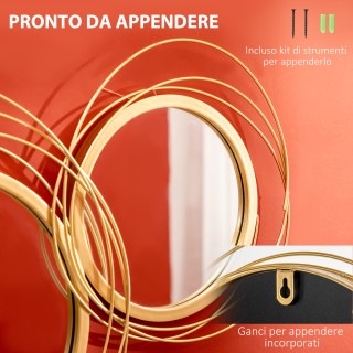 HOMCOM 3D Μεταλλική Διακόσμηση Τοίχου, Κύκλοι τοίχου με Καθρέφτες 1... HOMCOM 3D Μεταλλική Διακόσμηση Τοίχου, Κύκλοι τοίχου με Καθρέφτες 1...