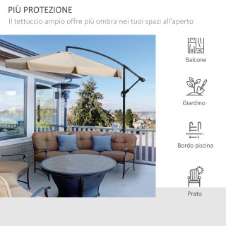 Ομπρέλα κήπου Outsunny με μανιβέλα ανοίγματος και ανακλινόμενο βραχ... Ομπρέλα κήπου Outsunny με μανιβέλα ανοίγματος και ανακλινόμενο βραχ...