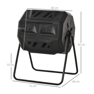 Κάδος Ταχείας Κομποστοποίησης 160 Lt 71 x 64 x 92 cm Outsunny 845-490 Κάδος Ταχείας Κομποστοποίησης 160 Lt 71 x 64 x 92 cm Outsunny 845-490