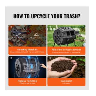 Κάδος Ταχείας Κομποστοποίησης 162.7 Lt 735 x 625 x 955 mm VEVOR FGD...