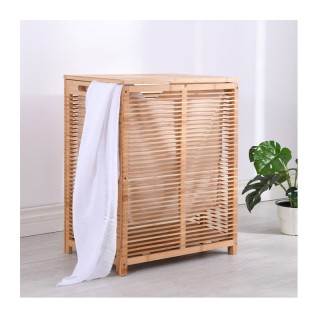Καλάθι Απλύτων από Μπαμπού με 2 Υφασμάτινες Τσάντες 50 x 35 x 60 cm... Καλάθι Απλύτων από Μπαμπού με 2 Υφασμάτινες Τσάντες 50 x 35 x 60 cm...