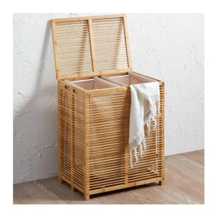 Καλάθι Απλύτων από Μπαμπού με 2 Υφασμάτινες Τσάντες 50 x 35 x 60 cm... Καλάθι Απλύτων από Μπαμπού με 2 Υφασμάτινες Τσάντες 50 x 35 x 60 cm...