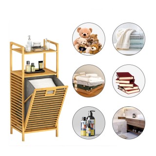 Καλάθι Απλύτων από Μπαμπού με Υφασμάτινη Τσάντα και 2 Ράφια 40 x 30... Καλάθι Απλύτων από Μπαμπού με Υφασμάτινη Τσάντα και 2 Ράφια 40 x 30...