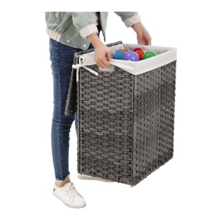 Καλάθι Απλύτων από Συνθετικό Ρατάν 90 Lt Χρώματος Γκρι Songmics LCB... Καλάθι Απλύτων από Συνθετικό Ρατάν 90 Lt Χρώματος Γκρι Songmics LCB...