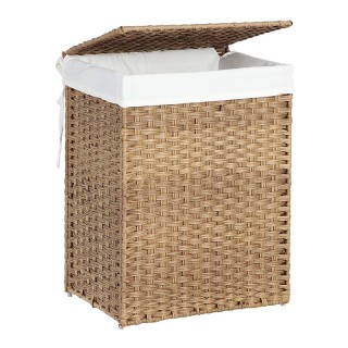 Καλάθι Απλύτων από Συνθετικό Ρατάν 90 Lt Χρώματος Καφέ Ανοιχτό Song...