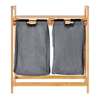 Καλάθι Απλύτων από Μπαμπού με 2 Χώρους και 1 Ράφι 02012284 Bakaji 0... Καλάθι Απλύτων από Μπαμπού με 2 Χώρους και 1 Ράφι 02012284 Bakaji 0...