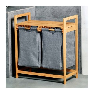 Καλάθι Απλύτων από Μπαμπού με 2 Χώρους και 1 Ράφι 02012284 Bakaji 0... Καλάθι Απλύτων από Μπαμπού με 2 Χώρους και 1 Ράφι 02012284 Bakaji 0...