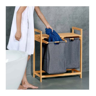 Καλάθι Απλύτων από Μπαμπού με 2 Χώρους και 1 Ράφι 02012284 Bakaji 0... Καλάθι Απλύτων από Μπαμπού με 2 Χώρους και 1 Ράφι 02012284 Bakaji 0...