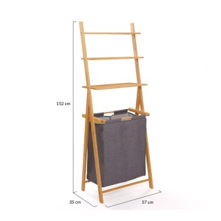 Καλάθι Απλύτων από Μπαμπού με 2 Χώρους και 3 Ράφια Idomya Maya 3001...