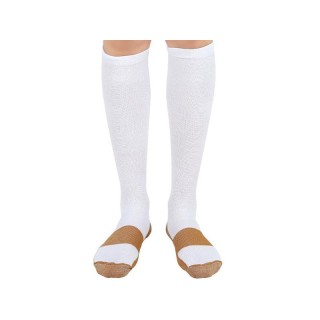 Κάλτσες Διαβαθμισμένης Συμπίεσης με Ίνες Χαλκού 2 τμχ Χρώματος Λευκ...