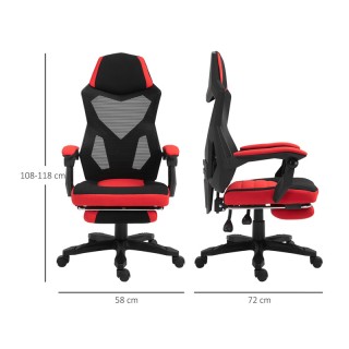 Καρέκλα Gaming με Υποπόδιο 58 x 72 x 108-118 cm Vinsetto 921-233