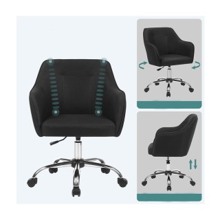 Καρέκλα Γραφείου 65 x 69 x 83-93 cm Χρώματος Μαύρο Songmics OBG019B01 Καρέκλα Γραφείου 65 x 69 x 83-93 cm Χρώματος Μαύρο Songmics OBG019B01