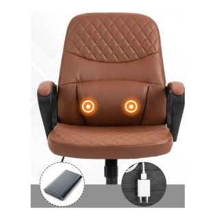 Καρέκλα Γραφείου Μασάζ 2 Σημείων 59 x 63 x 92-101 cm Χρώματος Καφέ ... Καρέκλα Γραφείου Μασάζ 2 Σημείων 59 x 63 x 92-101 cm Χρώματος Καφέ ...