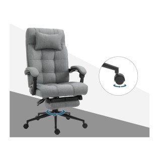 Καρέκλα Γραφείου με Υποπόδιο 66 x 70 x 116-124 cm Vinsetto 921-282GY