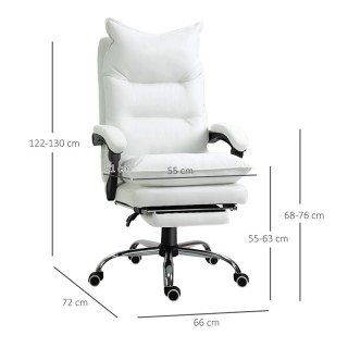 Καρέκλα Γραφείου με Υποπόδιο 66 x 72 x 122-130 cm Χρώματος Λευκό Vi... Καρέκλα Γραφείου με Υποπόδιο 66 x 72 x 122-130 cm Χρώματος Λευκό Vi...
