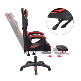 Καρέκλα Gaming με Υποπόδιο 61 x 63 x 117-127 cm Bakaji 02834658 Καρέκλα Gaming με Υποπόδιο 61 x 63 x 117-127 cm Bakaji 02834658