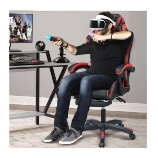 Καρέκλα Gaming με Υποπόδιο 61 x 63 x 117-127 cm Bakaji 02834658 Καρέκλα Gaming με Υποπόδιο 61 x 63 x 117-127 cm Bakaji 02834658