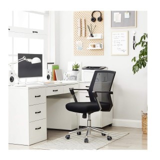 Καρέκλα Γραφείου 61 x 55 x 102 cm Χρώματος Μαύρο Songmics OBN83B