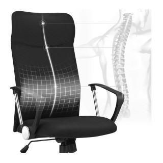 Καρέκλα Γραφείου 63 x 63 x 110-120 cm Χρώματος Μαύρο Songmics OBN03...
