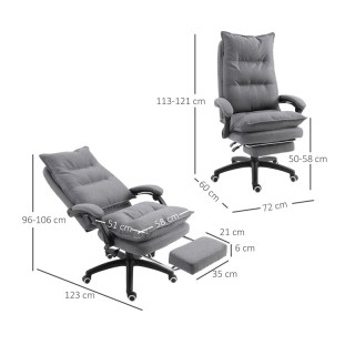 Καρέκλα Γραφείου Μασάζ 6 Σημείων με Υποπόδιο Χρώματος Γκρι Vinsetto... Καρέκλα Γραφείου Μασάζ 6 Σημείων με Υποπόδιο Χρώματος Γκρι Vinsetto...