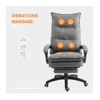 Καρέκλα Γραφείου Μασάζ 6 Σημείων με Υποπόδιο Χρώματος Γκρι Vinsetto... Καρέκλα Γραφείου Μασάζ 6 Σημείων με Υποπόδιο Χρώματος Γκρι Vinsetto...