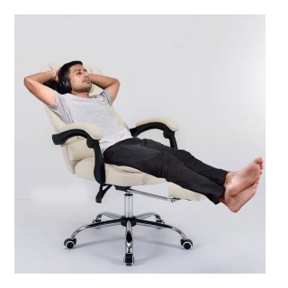 Καρέκλα Γραφείου με Υποπόδιο 63 x 70 x 113.5 - 123.5 cm Χρώματος Κρ...