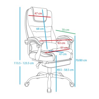 Καρέκλα Γραφείου με Υποπόδιο 63 x 70 x 113.5 - 123.5 cm Χρώματος Μα... Καρέκλα Γραφείου με Υποπόδιο 63 x 70 x 113.5 - 123.5 cm Χρώματος Μα...