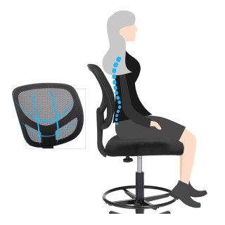 Καρέκλα Γραφείου με Υποπόδιο 64 x 64 x 97-117 cm Songmics OBN15BK Καρέκλα Γραφείου με Υποπόδιο 64 x 64 x 97-117 cm Songmics OBN15BK