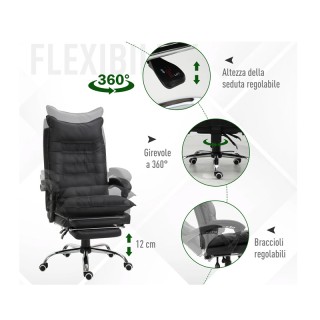 Καρέκλα Γραφείου με Υποπόδιο 66 x 72 x 122-130 cm Vinsetto 921-335BK Καρέκλα Γραφείου με Υποπόδιο 66 x 72 x 122-130 cm Vinsetto 921-335BK