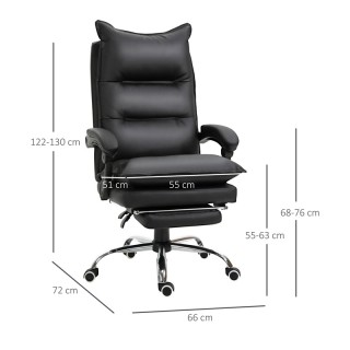 Καρέκλα Γραφείου με Υποπόδιο 66 x 72 x 122-130 cm Vinsetto 921-335BK Καρέκλα Γραφείου με Υποπόδιο 66 x 72 x 122-130 cm Vinsetto 921-335BK