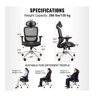 Καρέκλα Γραφείου με Οσφυϊκή Υποστήριξη και Προσκέφαλο VEVOR XZKBYTQ... Καρέκλα Γραφείου με Οσφυϊκή Υποστήριξη και Προσκέφαλο VEVOR XZKBYTQ...