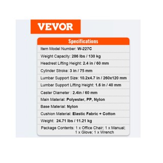 Καρέκλα Γραφείου VEVOR 840349963877 Καρέκλα Γραφείου VEVOR 840349963877