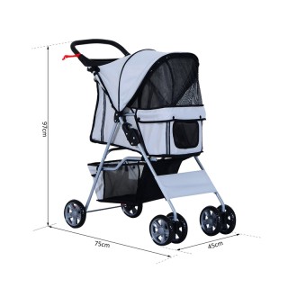 Καρότσι Μεταφοράς Κατοικιδίου 75 x 45 x 97 cm Χρώματος Γκρι PawHut ... Καρότσι Μεταφοράς Κατοικιδίου 75 x 45 x 97 cm Χρώματος Γκρι PawHut ...