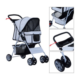 Καρότσι Μεταφοράς Κατοικιδίου 75 x 45 x 97 cm Χρώματος Γκρι PawHut ... Καρότσι Μεταφοράς Κατοικιδίου 75 x 45 x 97 cm Χρώματος Γκρι PawHut ...