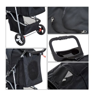 Καρότσι Μεταφοράς Κατοικιδίου 77 x 47 x 101 cm PawHut D00-083BK Καρότσι Μεταφοράς Κατοικιδίου 77 x 47 x 101 cm PawHut D00-083BK