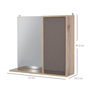 Καθρέπτης Μπάνιου με Ντουλάπι 57 x 14.2 x 49.2 cm HOMCOM 834-244 Καθρέπτης Μπάνιου με Ντουλάπι 57 x 14.2 x 49.2 cm HOMCOM 834-244