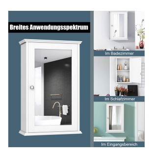 Καθρέπτης Μπάνιου με Ντουλάπι 34 x 15 x 53 cm Costway BA8033WH Καθρέπτης Μπάνιου με Ντουλάπι 34 x 15 x 53 cm Costway BA8033WH